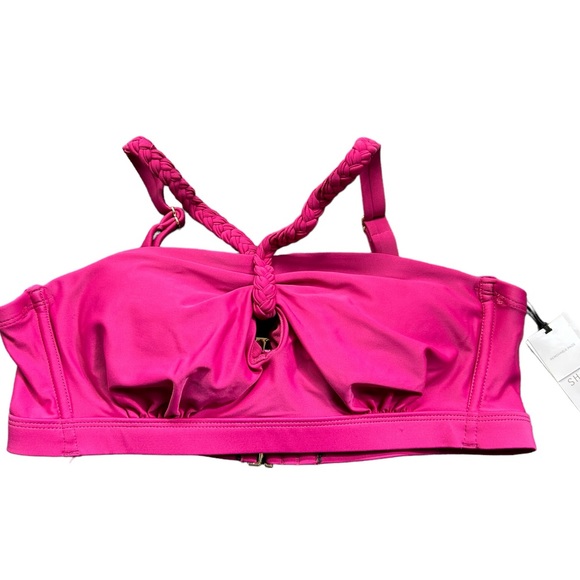 SHADE & SHORE plus size 14 built in underwire bra bikini top fuchsia/purple NWT - Picture 2 of 6